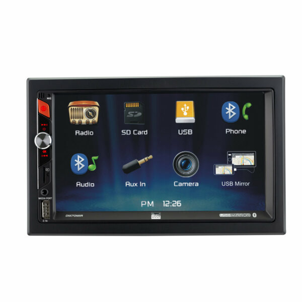 dm70mir front trim view of car stereo