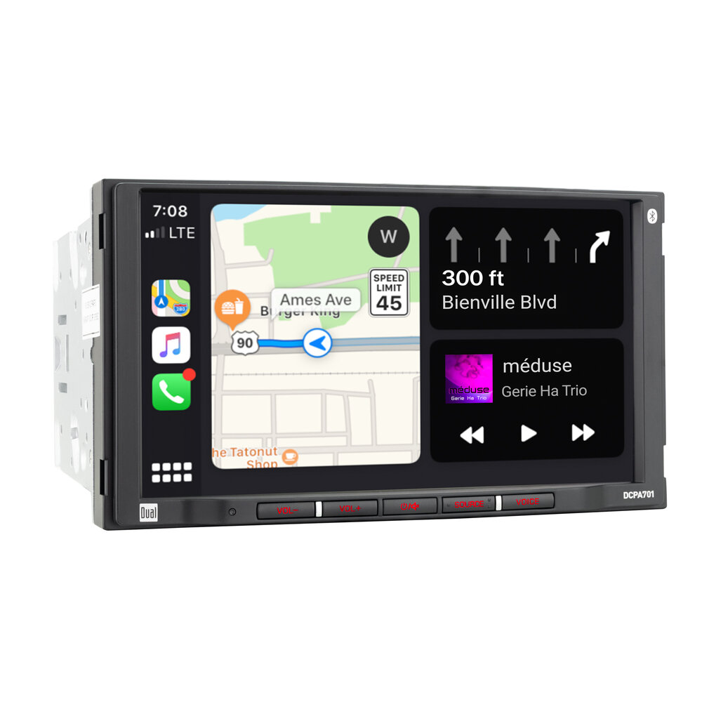 Dual - 7 AV Media Receiver with Apple CarPlay and Android Auto