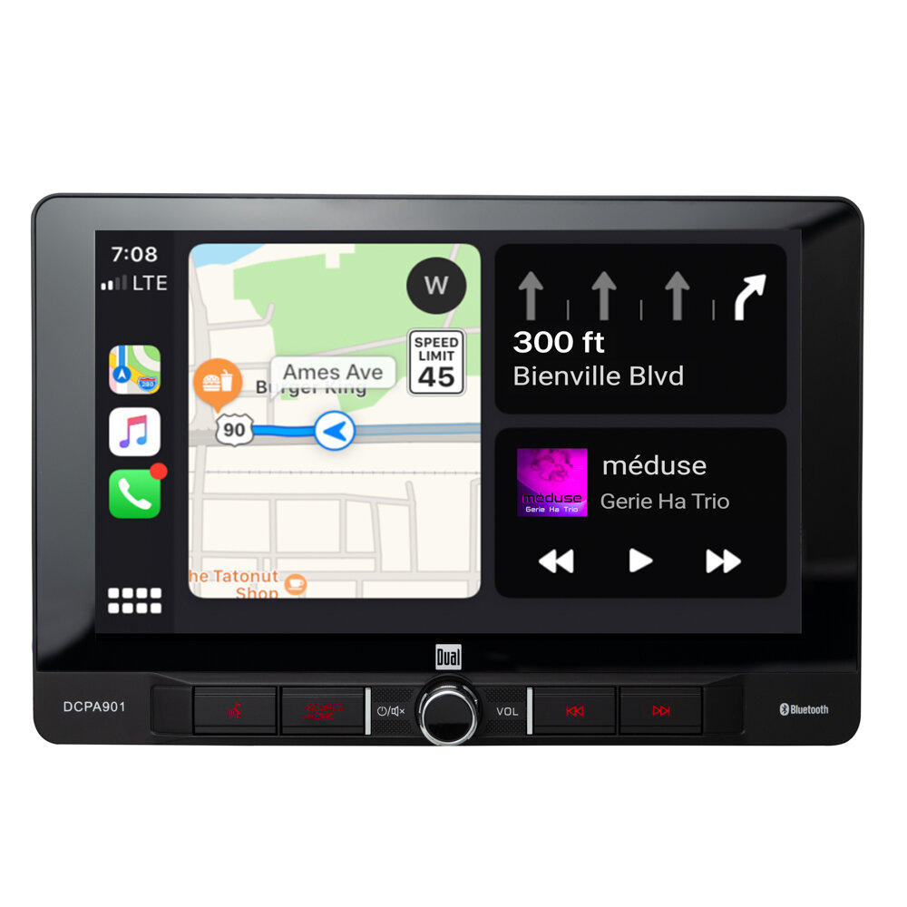 Dual - 9 AV Media Receiver with Apple CarPlay and Android Auto