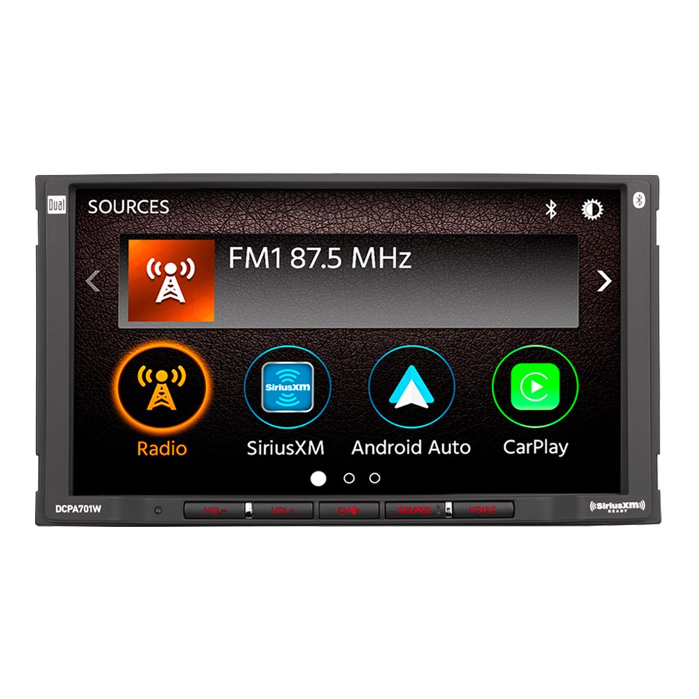 Dual Dcpa701w 7 Double-DIN In-Dash Digital Media Receiver with Bluetooth, Wireless Android Auto and Apple CarPlay