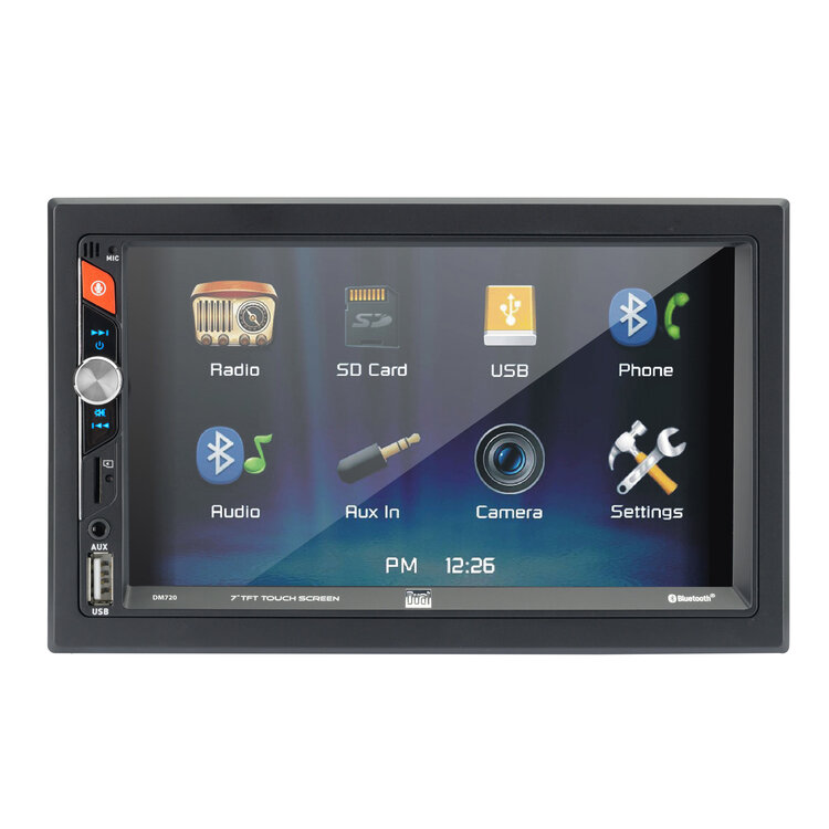 Double DIN Car Stereo Receiver - 7'' 1080P HD Touch Screen Bluetooth Car  Radio Audio Receiver Multimedia Player - WiFi/GPS/AM/FM, Carplay, Android  Auto, Front/Rear DVR Camera, Dual USB : : Electronics