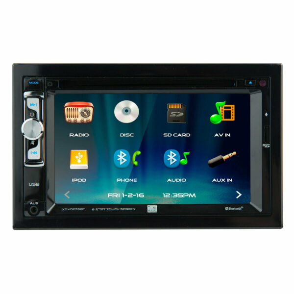 xdvd276bt front view of car stereo