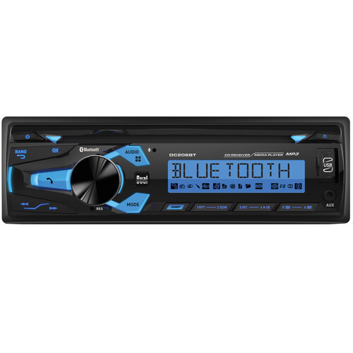 dual dc206bt front view of car radio