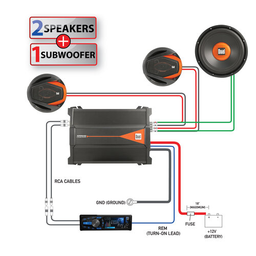 Amplificador de coche de 3200 W 12 V 4 canales Amplificador de potencia  estéreo Audio 4CH Bass Sub Woofer