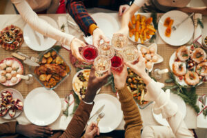 friends toasting at a party