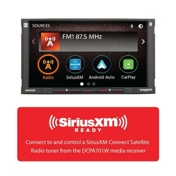 7" AV Media Receiver with Wireless Apple CarPlay, Android Auto, and Camera Combo - DCPA701W-BC - Image 13