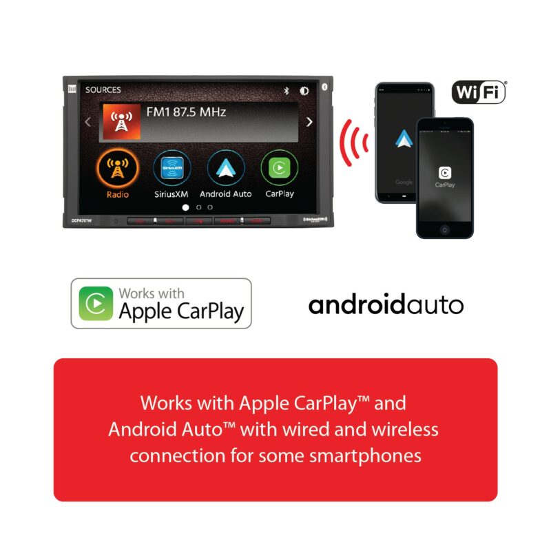 7" AV Media Receiver with Wireless Apple CarPlay, Android Auto, and Camera Combo - DCPA701W-BC - Image 14