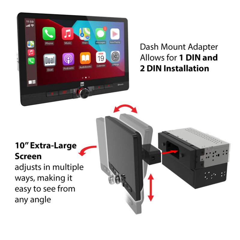 10.1” Car Receiver with Wireless Android Auto & Apple Carplay - DMCPA10W - Image 3