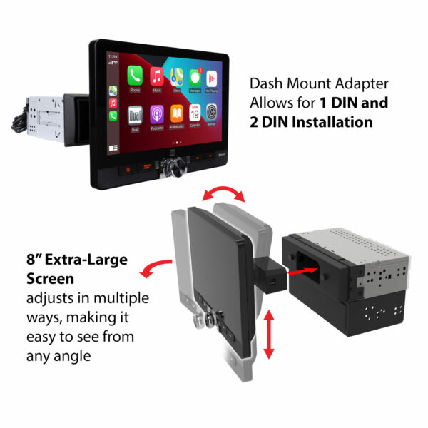 8” Car Receiver with Wireless Android Auto & Apple Carplay - DMCPA8W - Image 4