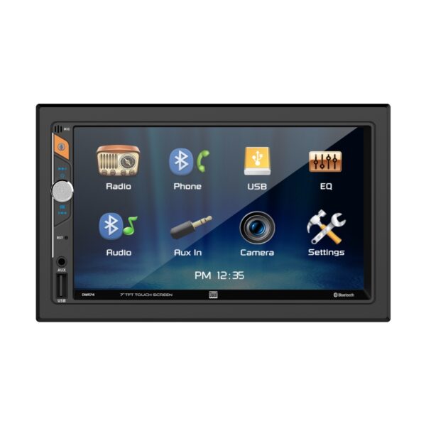 DMR74 Car Stereo AV Receiver front view with trim