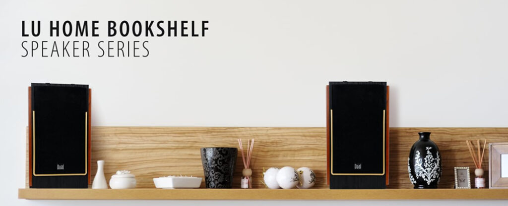 LU home speaker on shelf