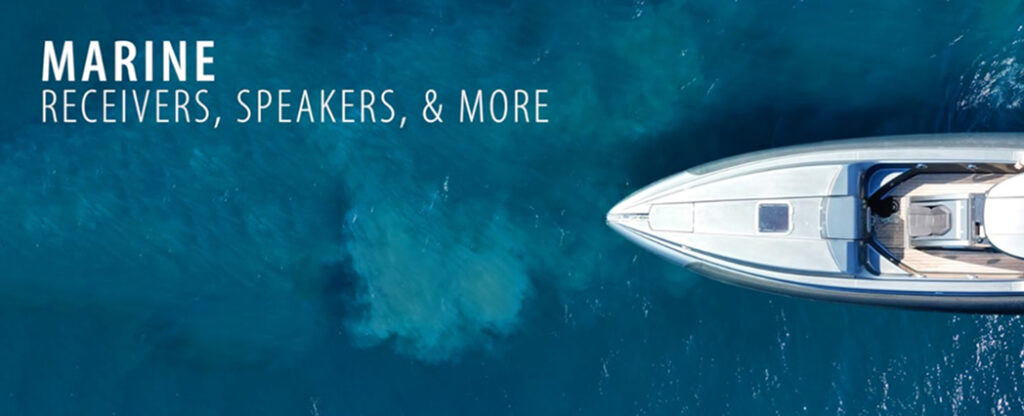 marine promo image with boat on the water